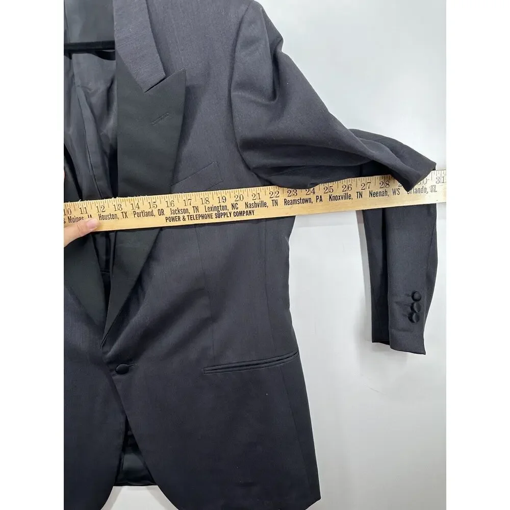 Ermenegildo Zegna Bashford Tuxedo Blazer Mens 56 Wool Silk 1 Button Jacket Black